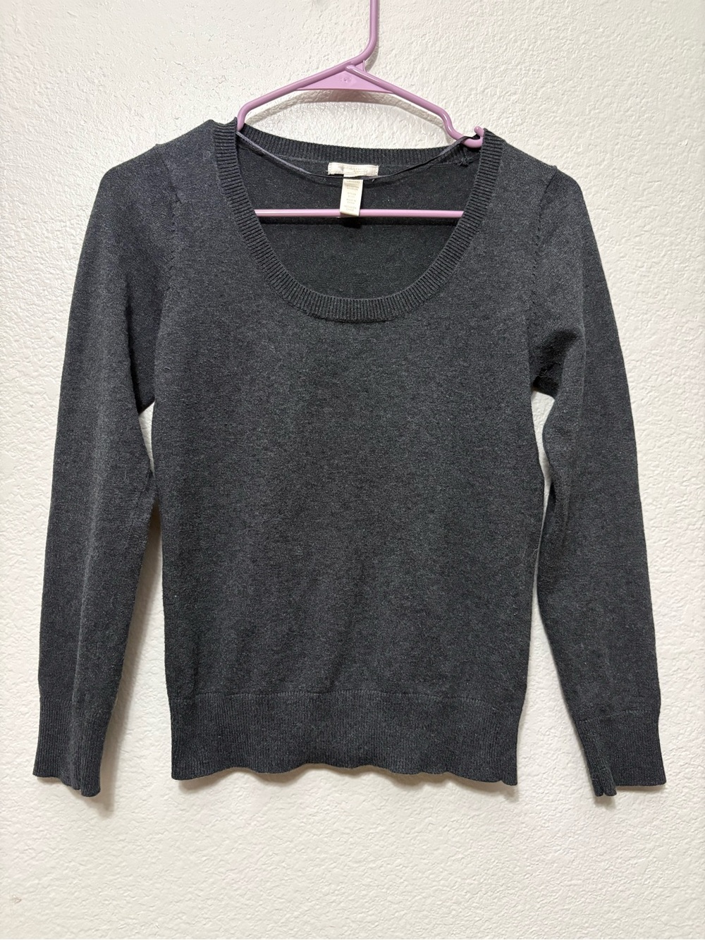 Ambiance Charcoal Scoop Neck Lightweight Knit Sweater